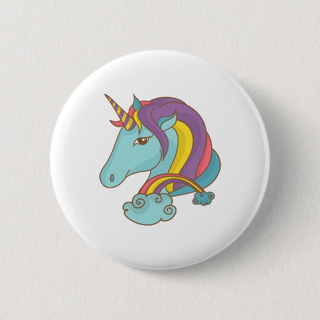 Pastel Unicorn 6 Cm Round Badge (Front)