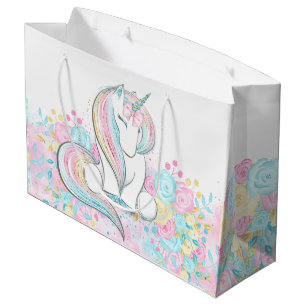 Pastel Unicorn Baby Shower Large Gift Bag