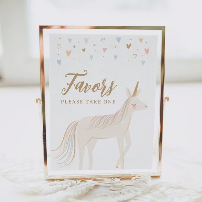 Pastel Unicorn Birthday Favours Sign (Creator Uploaded)