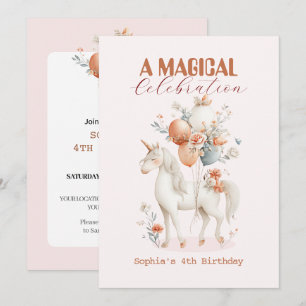 Pastel Unicorn Birthday Invitation