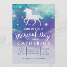 Pastel Unicorn Birthday Invitation