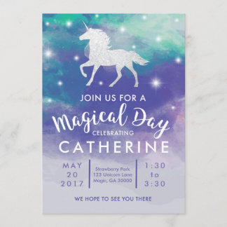 Pastel Unicorn Birthday Invitation
