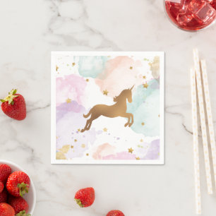 Pastel Unicorn Birthday Party Napkin