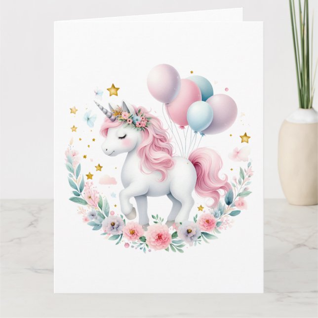 Pastel   Unicorn  Card (Front)