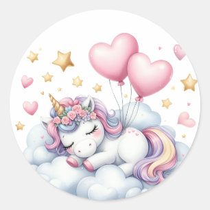 Pastel Unicorn  Classic Round Sticker