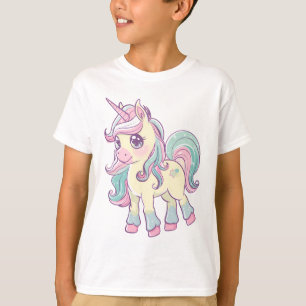 Pastel Unicorn – Cute pink Cartoon Unicorn Design T-Shirt