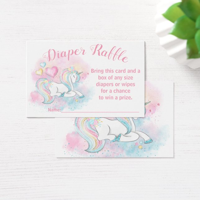 Pastel Unicorn Diaper Raffle Tickets (Desk)