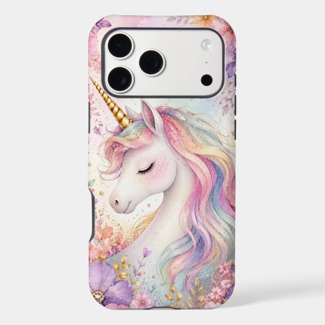 Pastel Unicorn Floral Phone Case  (Back)