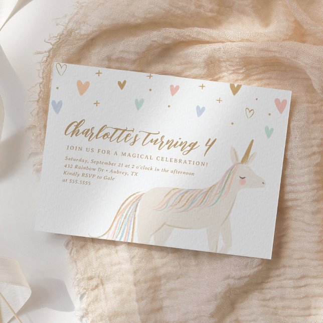 Pastel Unicorn Girl Birthday Invitation (Creator Uploaded)