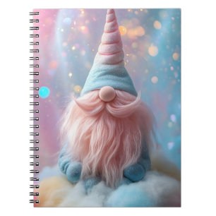 Pastel Unicorn Gnome / Gonk with Fluffy Pink Beard Notebook