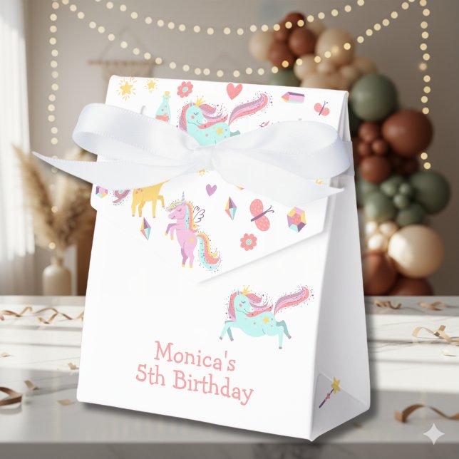 Pastel unicorn magic is all around birthday favour box (Creator Uploaded)