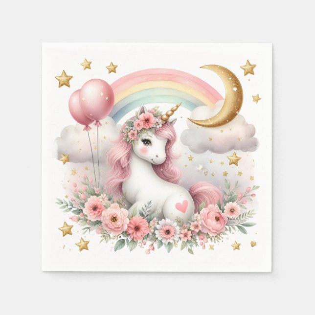 Pastel Unicorn  Napkin (Front)