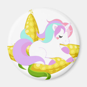 pastel Unicorn on the cob Magnet