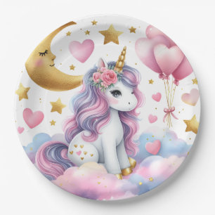Pastel Unicorn  Paper Plate