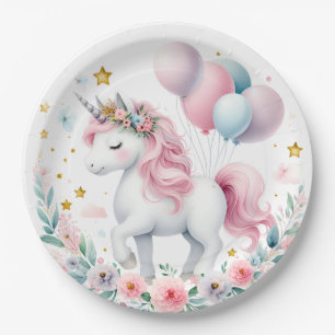 Pastel Unicorn  Paper Plate
