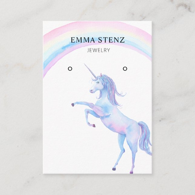 Pastel Unicorn Rainbow • Earring Display Card  (Front)