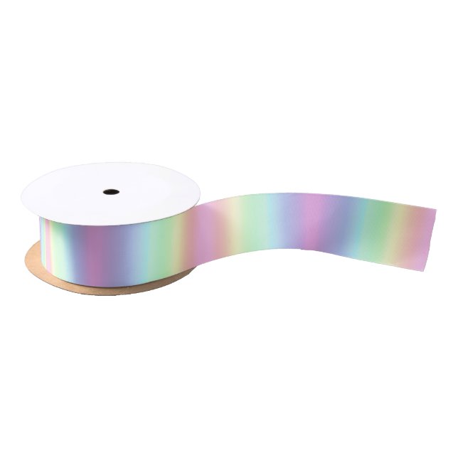 Pastel Unicorn Rainbow Gradient Stripe Satin Ribbon (Spool)
