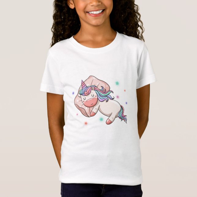 Pastel Unicorn sleeping T-Shirt (Front)