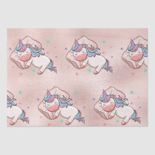 Pastel Unicorn Sleeping   Tissue Paper (Front)