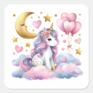 Pastel Unicorn Square Sticker