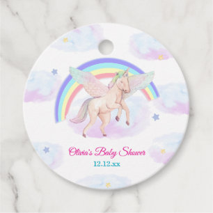 Pastel Unicorn Star Rainbow Fairytale Baby Shower  Favour Tags