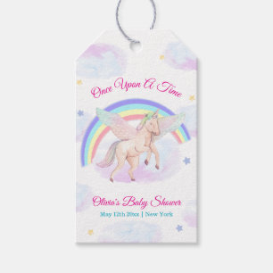 Pastel Unicorn Star Rainbow Fairytale Baby Shower Gift Tags