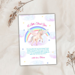 Pastel Unicorn Star Rainbow Fairytale Baby Shower  Thank You Card