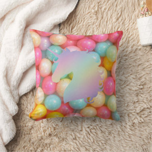 Pastel Unicorn Throw Pillow Magical Rainbow Home