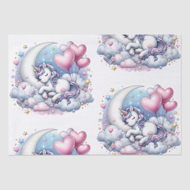 Pastel Unicorn  Tissue Paper (Front)
