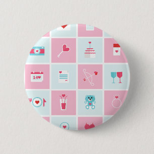 pastel valentines day 6 cm round badge