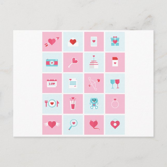 pastel valentines day holiday postcard (Front)