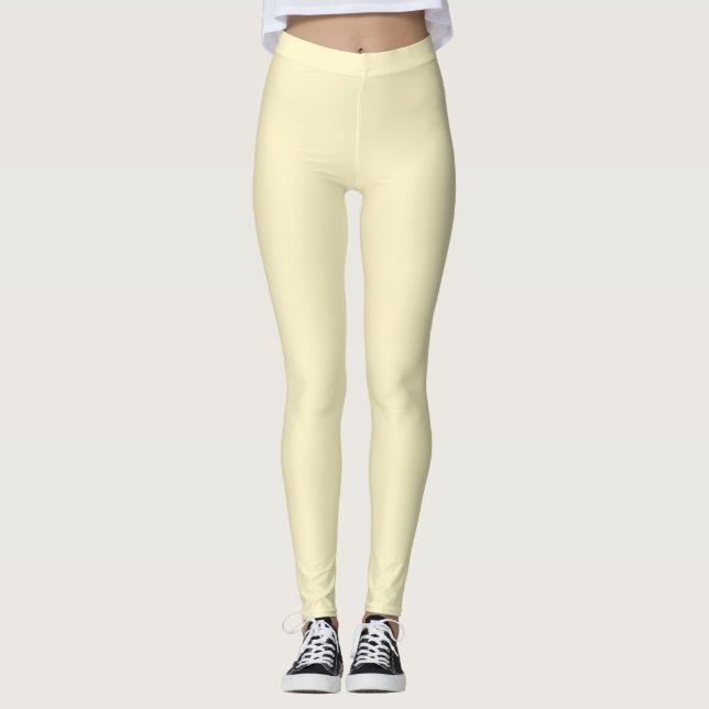 Pastel Vanilla Solid Colour  Leggings (Front)