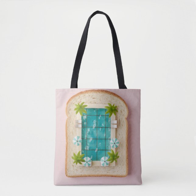 Pastel Vaporwave Pool Toast Tote Bag (Front)