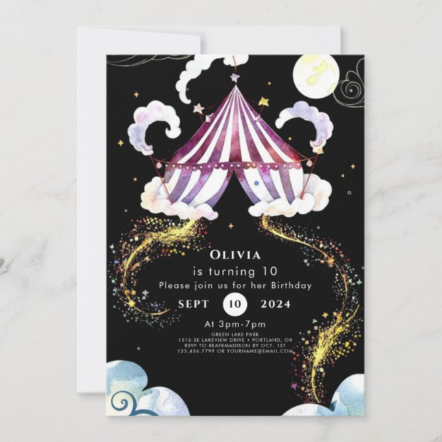 Pastel Vibrant Circus Birthday Invitation (Front)
