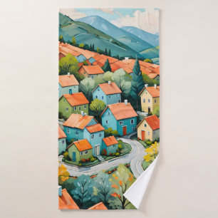 Pastel Village Dream Bath Towel Set