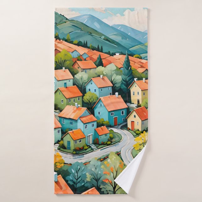 Pastel Village Dream Bath Towel Set (Bath Towel)