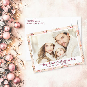 Pastel Vintage Floral Customisable Holiday Postcard