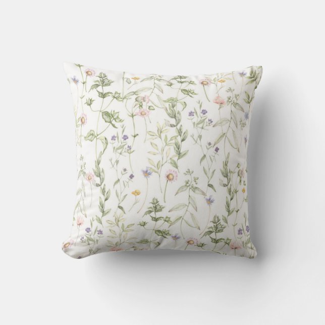 Pastel Vintage Flowers Cushion (Front)