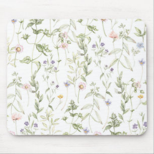 Pastel Vintage Flowers Mouse Mat