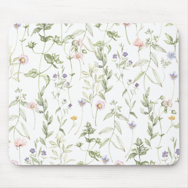 Pastel Vintage Flowers Mouse Mat (Front)