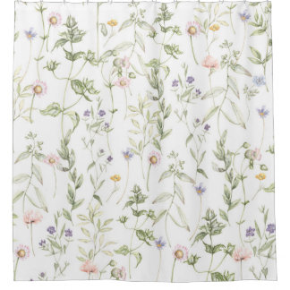 Pastel Vintage Flowers Shower Curtain