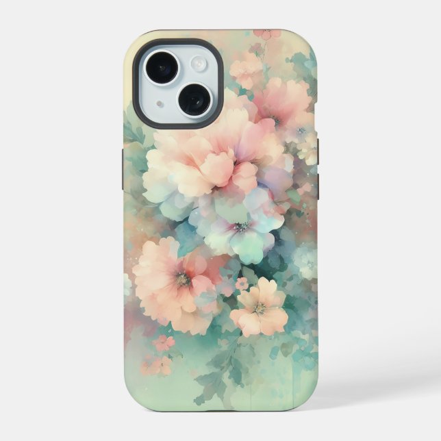Pastel Vintages Roses  iPhone 15 Case (Back)