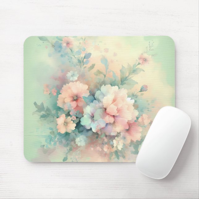 Pastel Vintages Roses   Mouse Mat (With Mouse)