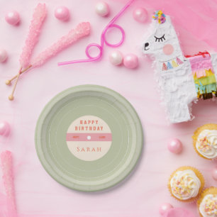 Pastel Vinyl Record Birthday Paper Plates
