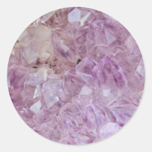 Pastel Violet Crystal Quartz Classic Round Sticker