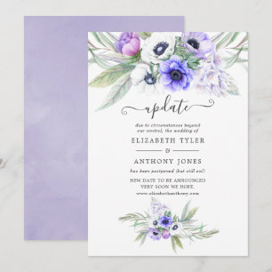 Pastel Violet Floral Wedding Update Invitation