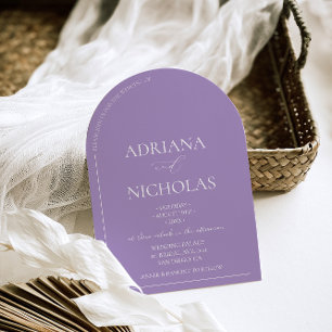 Pastel Violet Simple Modern Wedding Invitation