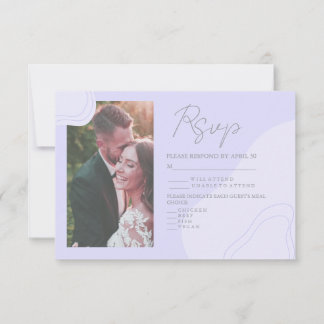 Pastel Violet Wedding Blob Card Fine Lines Editabl