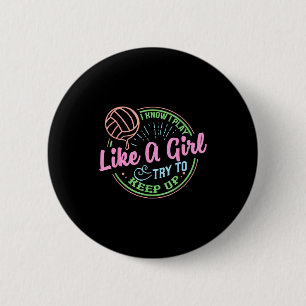 Pastel Volleyball Quote Design For Confident Athle 6 Cm Round Badge