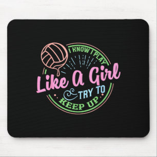 Pastel Volleyball Quote Design For Confident Athle Mouse Mat